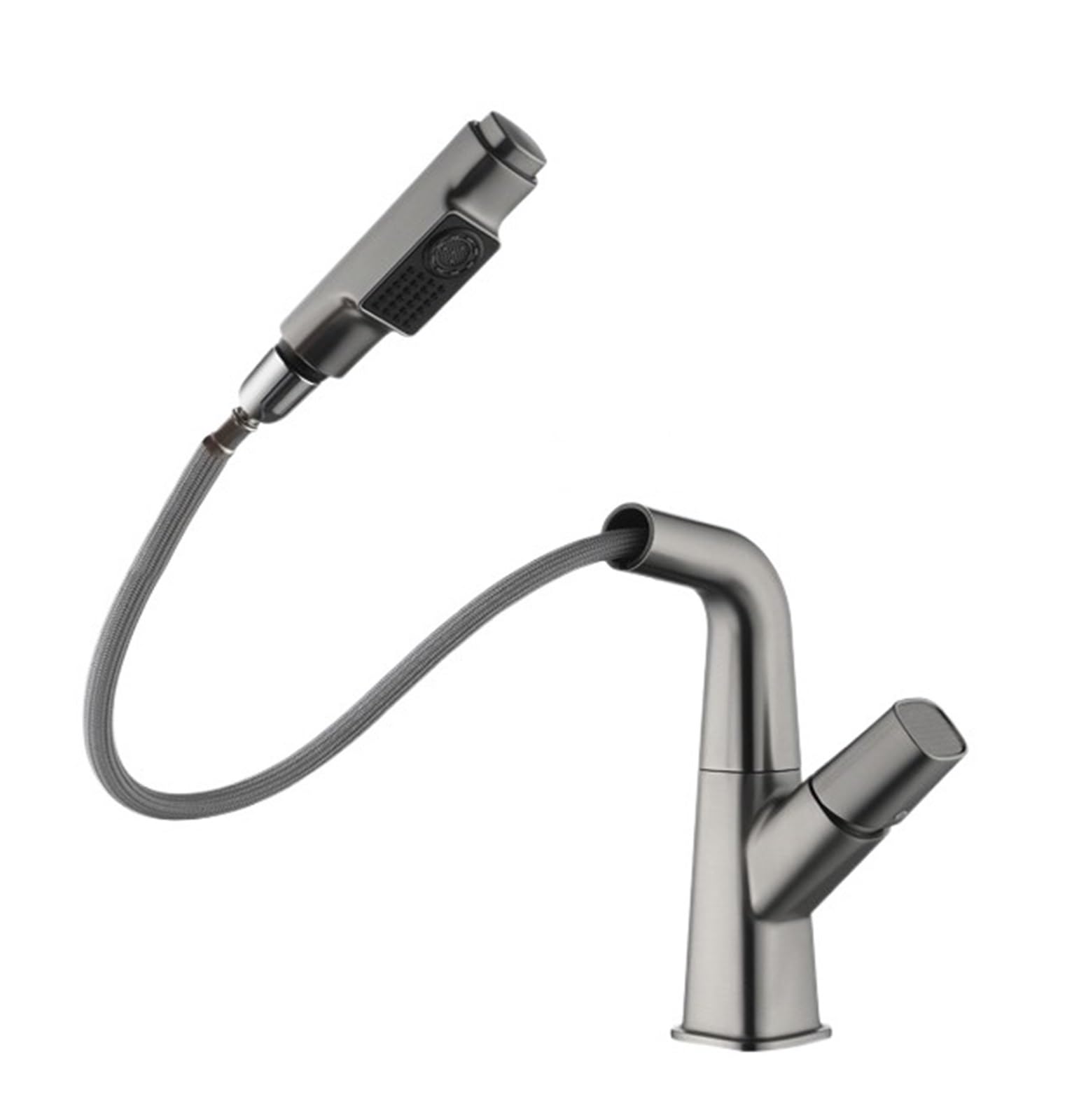 Robinet de lavabo noir : finissez-en avec les éclaboussures grâce à sa douchette extractible