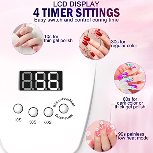 NAILGIRLS UV LED Nail Lamp, 54W Fast Nail Dryer Gel Polish Light with 4 Timer Setting Sensor, 36 Dual LED UV Beads Professional Salon Nail Curing Lamp - Image 4