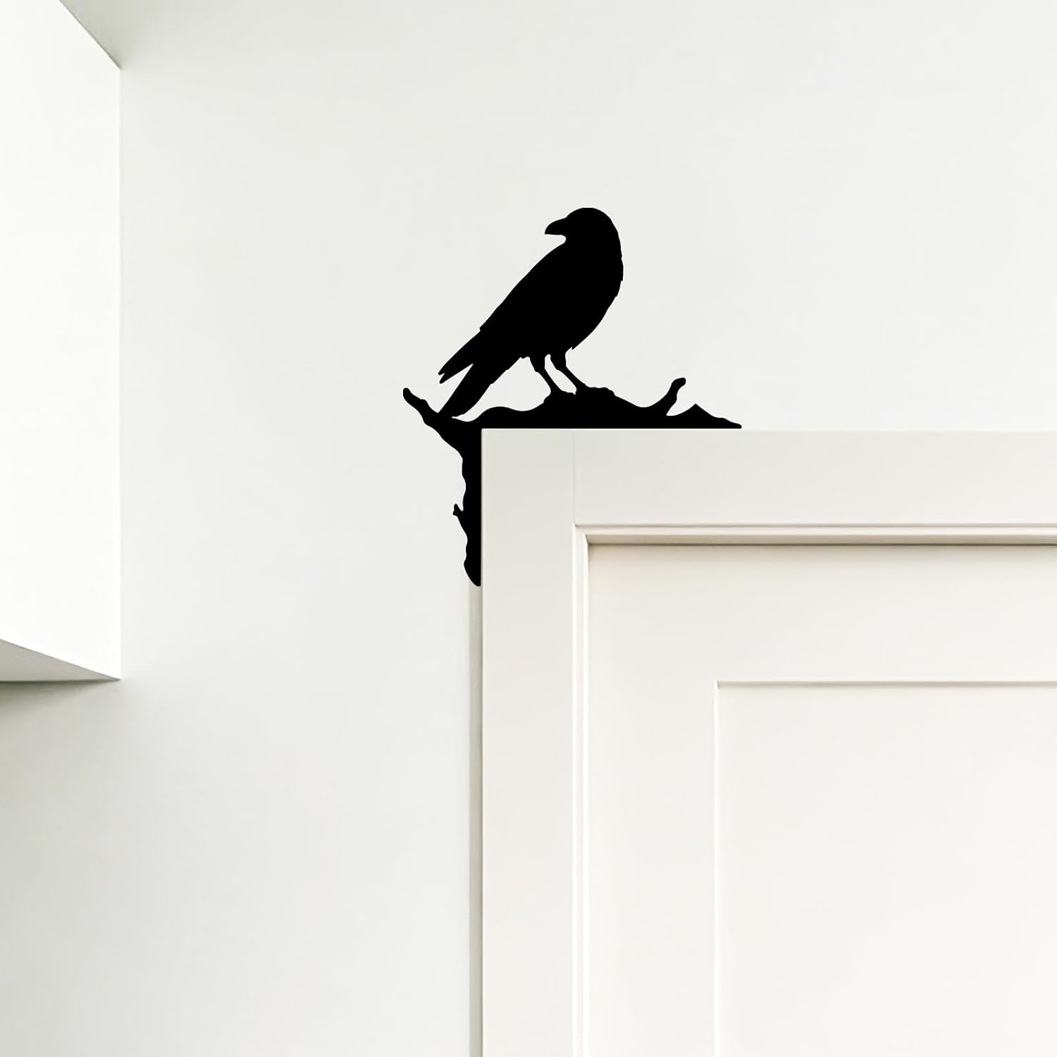 Jidecor Raven Door Corner Decor Gothic Metal Crow Wall Art 12 x 13.4 in