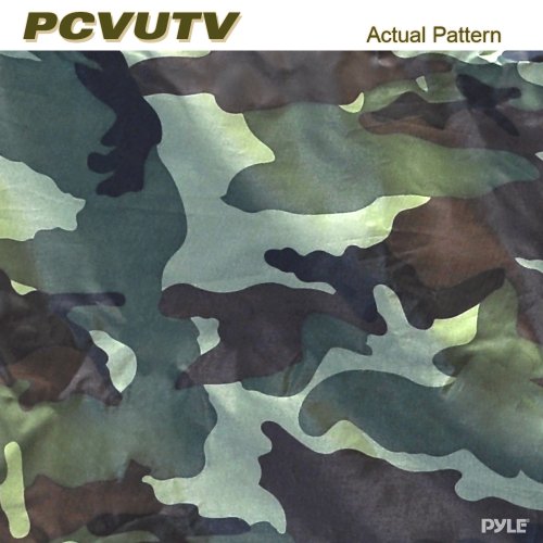 Image of Pyle Universal UTV Vehicle Protective Cover - Quad Wheeler Outdoor Waterproof Dust and Weather Protection w / Polyester Canvas Heavy Duty Fabric, Storage Bag, For Up to 110 inch Vehicles -PCVUTV13 (Camo)