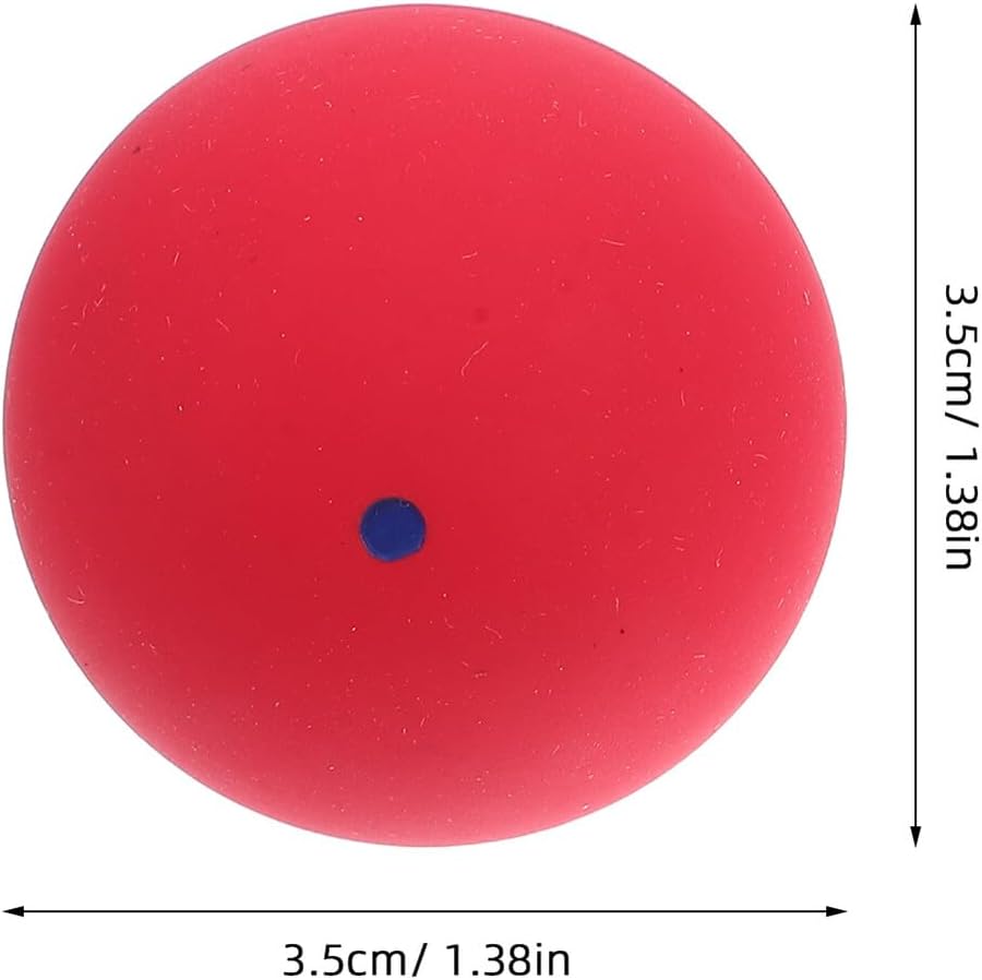 2pcs Squash Training Balls Rubber Practice Balls for Beginners and Students, White and Red Color, Suitable for Home and Club Warm-up Training