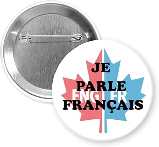 4 Pcs | 2.25 inch | I speak French/Je Parle Français | Metal Pin back button badge