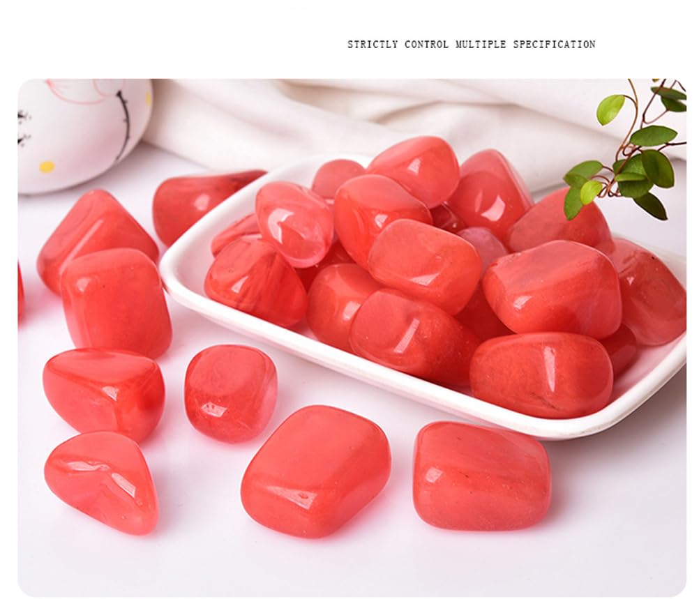 Duże naturalne kamienie z czerwonego kryształu – surowe, 1kg | Dekoracyjne polerowane skały dla roślin, bajkowego ogrodu, akwarium, wypełniaczy do wazów i dekoracji wnętrz