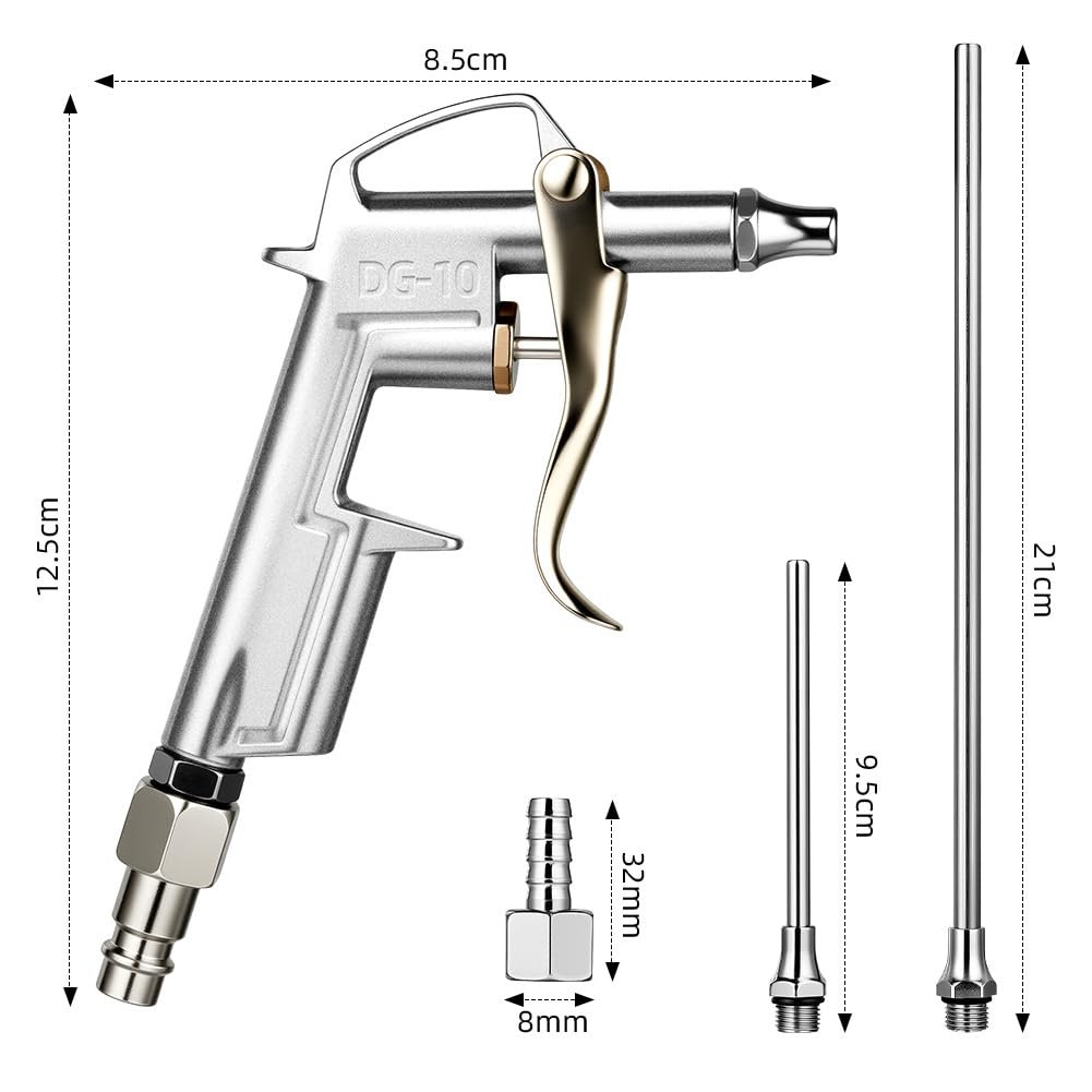ANOMM Air Blow Gun, Nozzle Duster Blow Gun Cleaner, Air Compressor Accessory Tools Atmosphere Blowing Nozzle Gun - Image 2