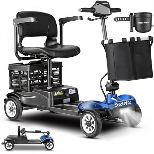 4-Wheel Mobility Scooter for Seniors with Baskets