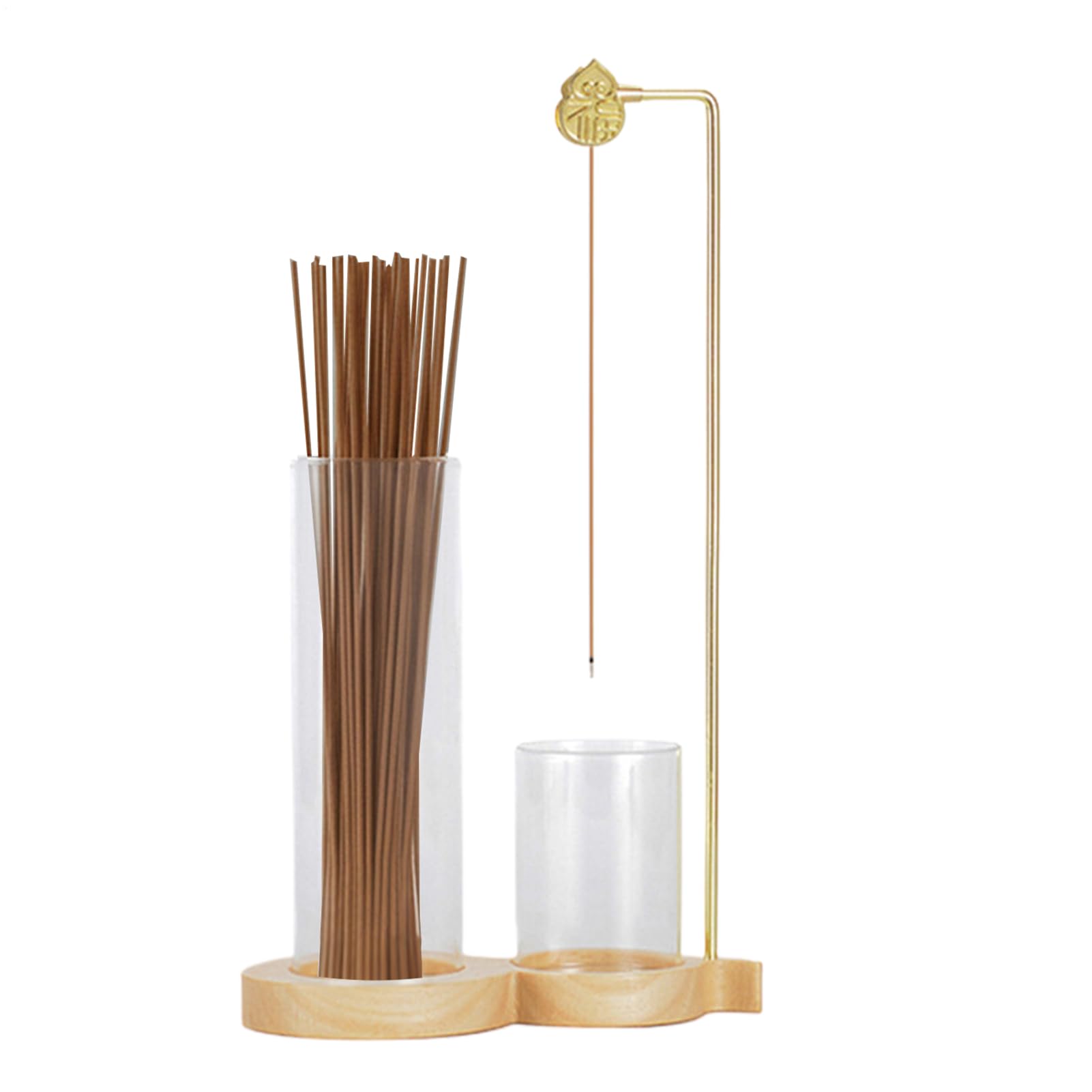 Porte-encens 2 en 1 amovible avec récupérateur de cendres en verre pour salon