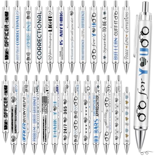 Eaasty 36 Pcs Correctional Officers Week Appreciation Gifts Correction Officer Ballpoint Gift Pens Appreciation Bulk for Thank You Prison Police Correctional Officers Gifts