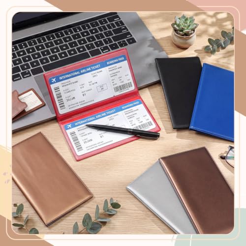 Image of Geyoga 6 Pcs Vinyl Checkbook Cover Personal Top Tear Checkbook Cover Holder Vinyl Check Holder for Men Women(Light Color)