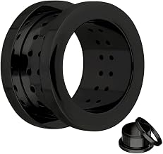 Treuheld® Breathable Ear Flesh Tunnel Black Steel