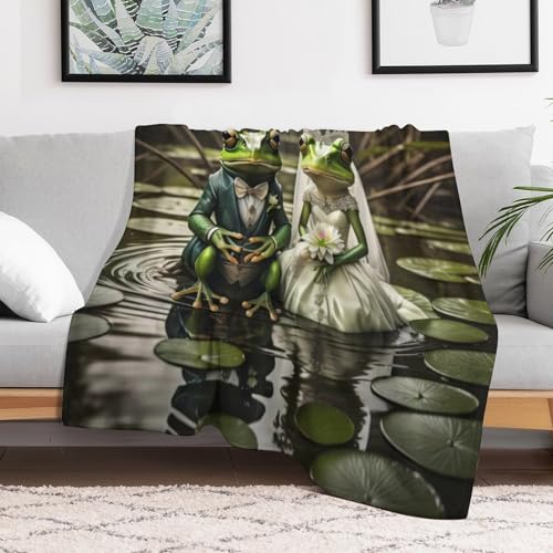 Couverture grenouille rides résistantes et chaude en flannel de lit - 3
