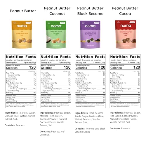 Image of Assorted Mini Peanut Butter Bars, loose lb bulk, vegan high protein low sugar, 4 flavor variety, all natural, gluten free, plant based, individually wrapped