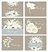 Thank You Cards Bridal Shower, Wedding, All Occasion - White Flowers Assortment - 36 Note Card Boxed Set, Blank Inside with 38 White Envelopes - Made in the USA