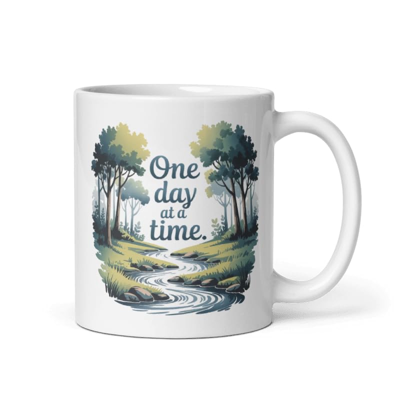 One Day at a time | Get Well Soon Gift - Coffee Tea Mug | Feel Better Soon Thinking of You Recovery Gifts for Women Men (11oz White Mug)
