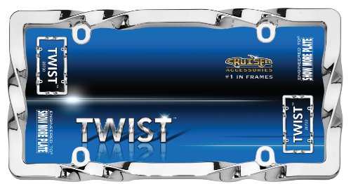 Unique Imports Classic Frames Twisted Chrome Metal License Plate Frames - Heavy Duty - Pair