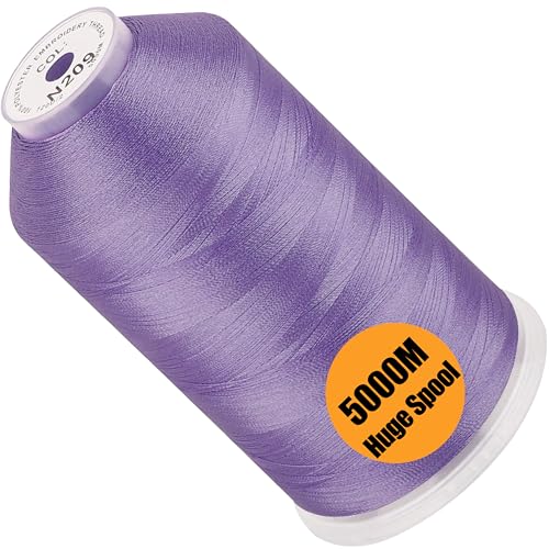 Image of New brothread - Single Huge Spool 5000M Each Polyester Embroidery Machine Thread 40WT for Commercial and Domestic Machines - Pale Violet(Janome Color)