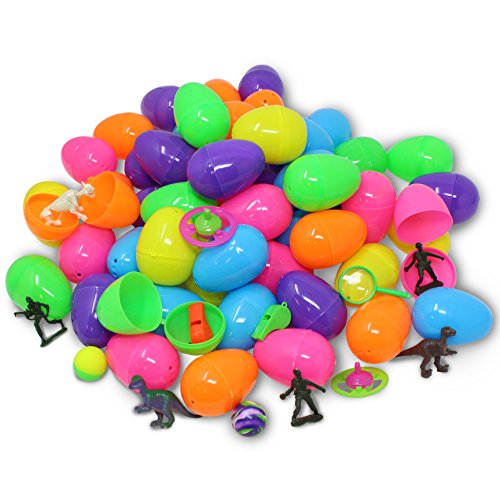 JOYIN 100 Pcs Prefilled Easter Eggs with Novelty Toys Premium for Easter Theme Party Favor
