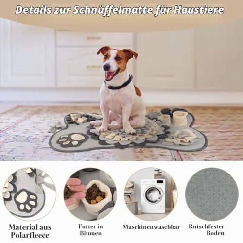 OSDUE Schnüffelteppich Hund, Futterschnüffel-Futtermatte, Hunde-Schnüffelmatte, Welpen-Trainingsmatte, Interaktive Hundespielzeug… – Ansicht 6