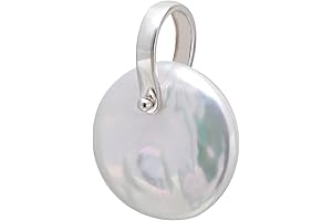 18 MM Freshwater Cultured Coin Pearl Charm Sterling Silver Horseshoe Pendant