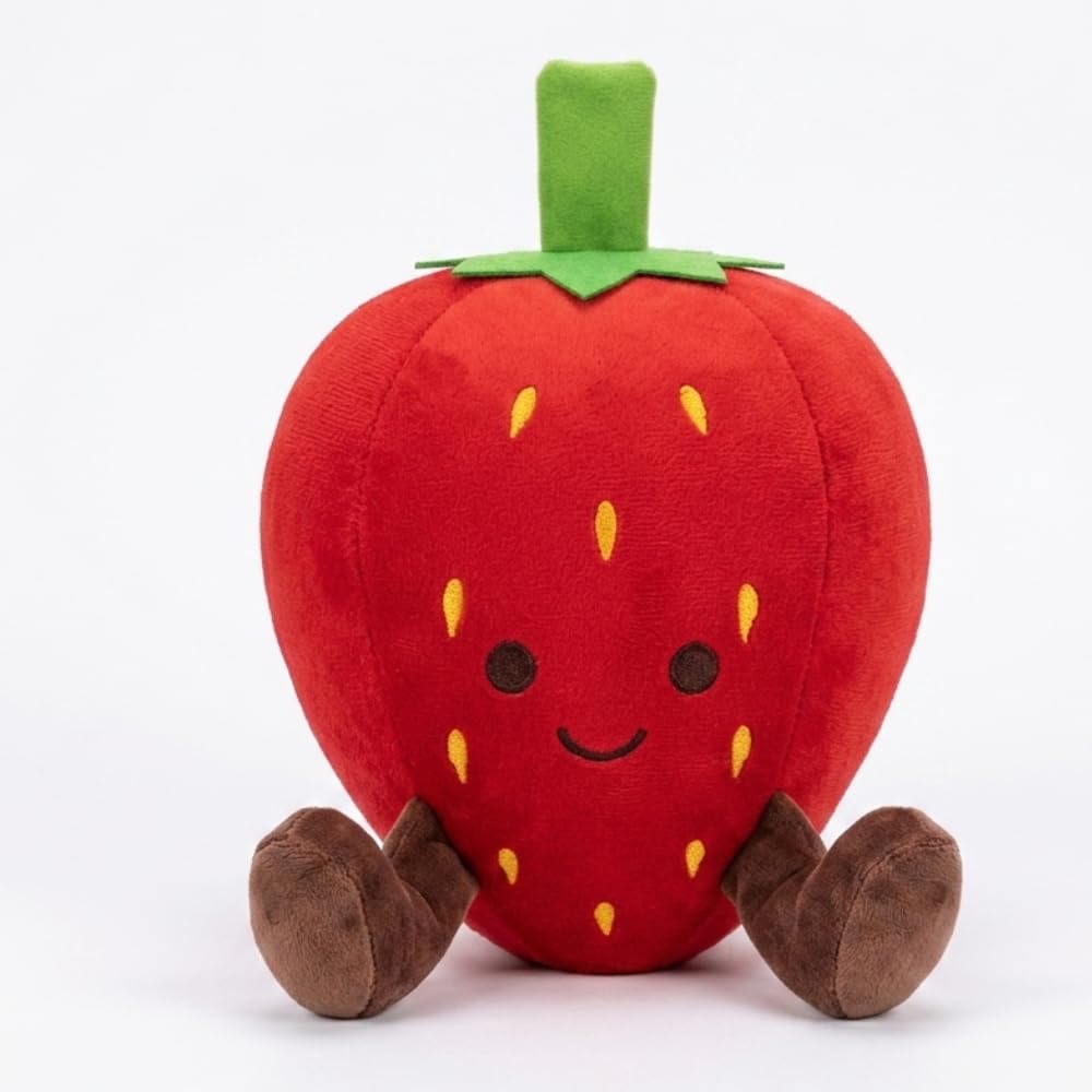 30 cm Small Cute Strawberry Fruits Soft Toy for Kids, Cute Plush Stuffed Teddy Ultra Soft Fruits & Vegitable Plush Toy for Boys & Girls, Birthday Gift for Babies & Toddlers, Washable Red-image-15
