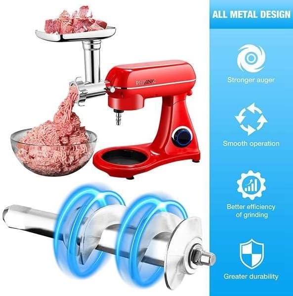 Compatible For PHISINIC & KitchenAid Stand Mixer Meat Grinder Attachment With Sausage Stuffer Metal Food Grinder