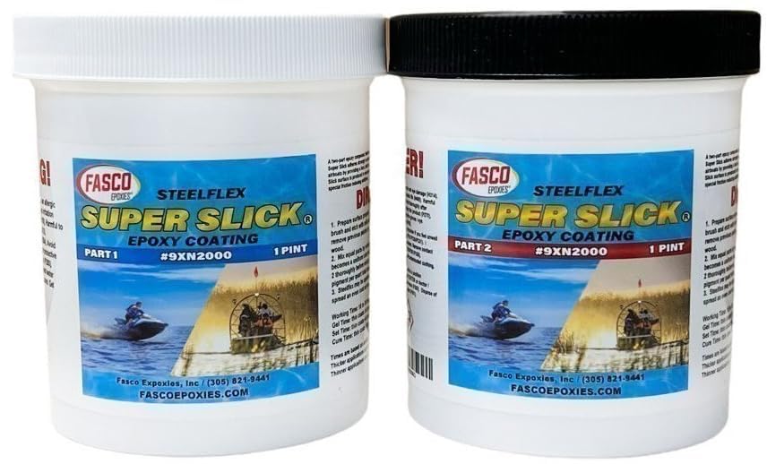 Super Slick 2000 Epoxy Bottom Coating for Airboats, Jet Ski's, etc.: Quart Kit