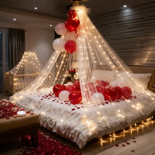 Durga Puja: Traditional vs Contemporary Decor 36 71pcs Red White Balloon Decoration Kit with Heart Shape Balloons ...