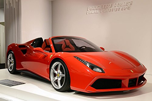 �G�敗 �ǎ��|�X�^�[ �i�͂�����V�[�����j �t�F���[�� 488GTB �v���g�^�C�v ���b�h �L�����N�� F488-007S1 �i864mm×576mm�j ���z�p�ǎ��{�ό󐫓h�� �����{���� �E�H�[���X�e�b�J�[ �����C�|�X�^�[