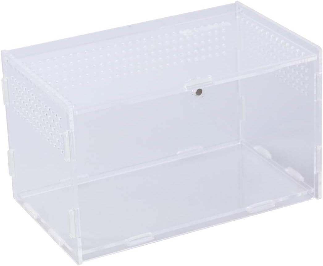 POPETPOP Reptile Breeding Box Acrylic Terrarium Containers Portable Reptile
