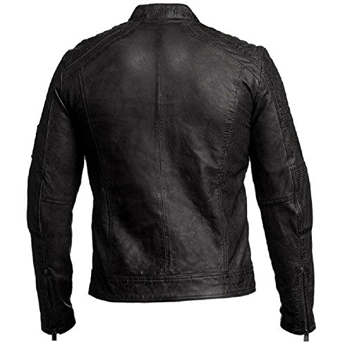 Image of Men Premium Distressed Brown Padded Armored Cowhide Leather Coat | Vintage Cafe Racer Protective Moto Jacket