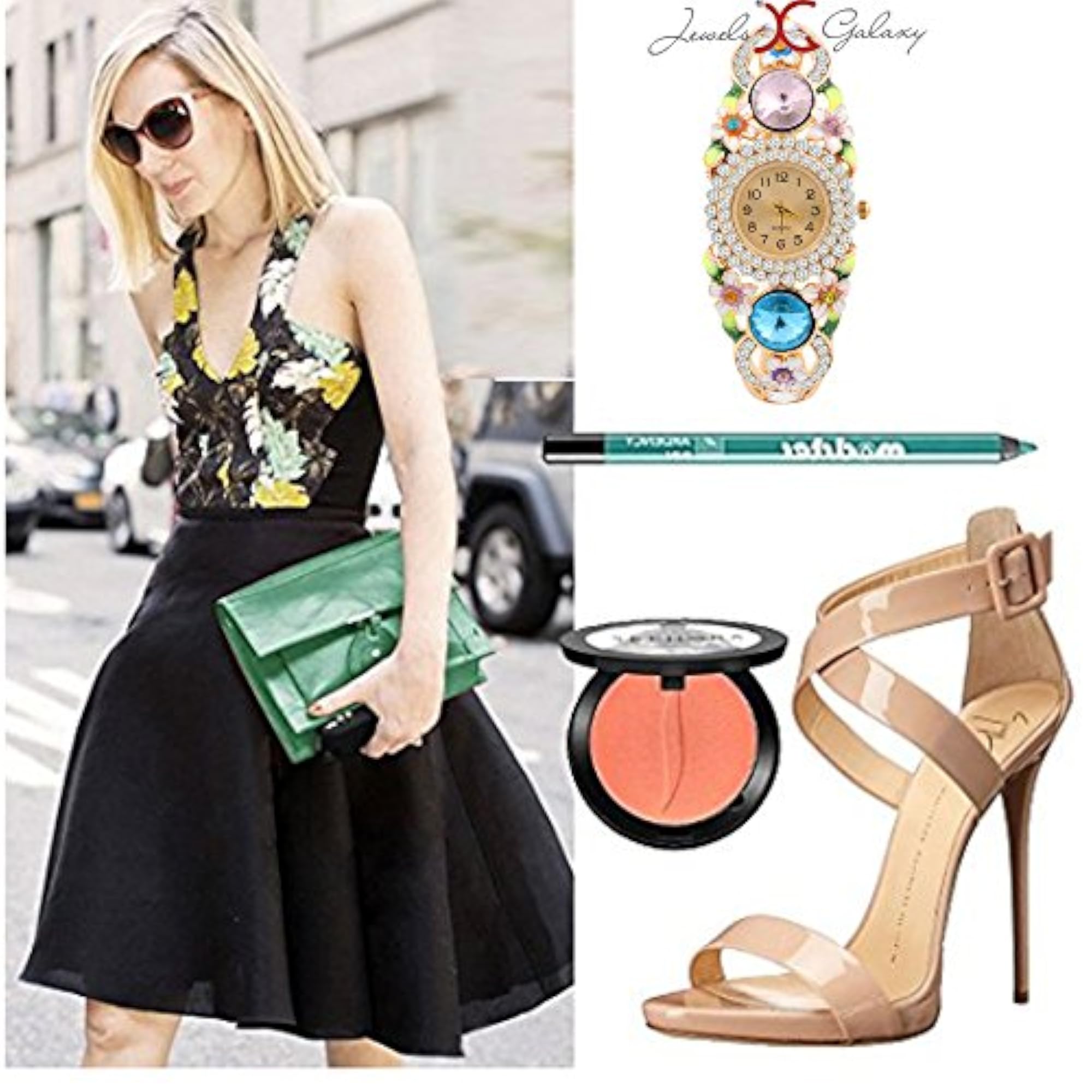 AD Luxuria Floral Multicolor Charm Bracelet