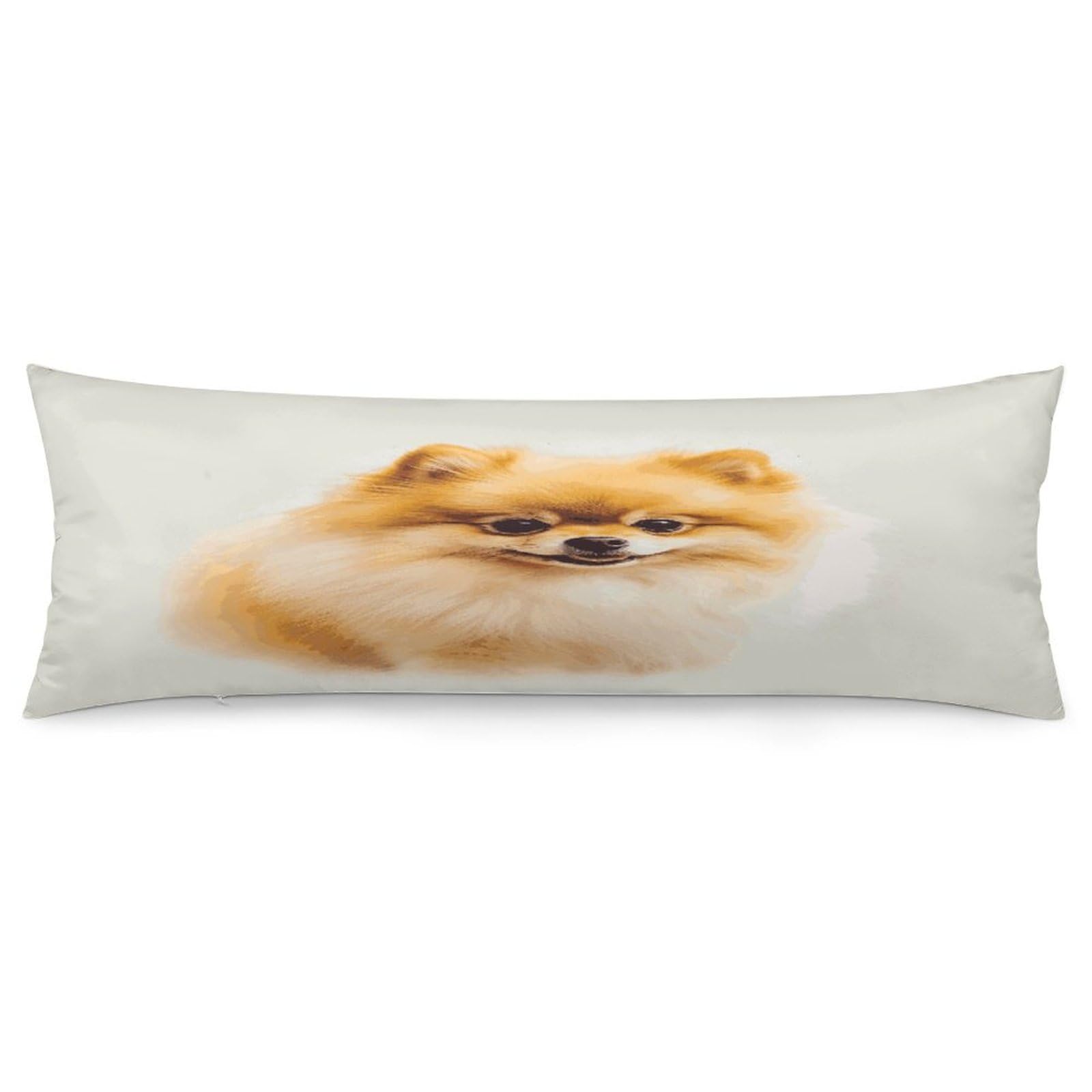 Yellow Pomeranian Throw Pillow Covers with Silent Zipper Polyester Pillow Protectors Removable Pillow Cases Soft Pillowcase Cozy Pillow Sham Cushion Cover for Sofa Car Bed 20"x54"