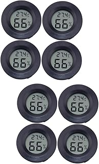 YARNOW 2 Juegos De Medidores De Temperatura Para Reptiles Y Mascotas Higrómetros Digitales Estuche Acrílico Compactos Y Ligeros Pantalla Celsius Color Negro 4 Unidades X 2