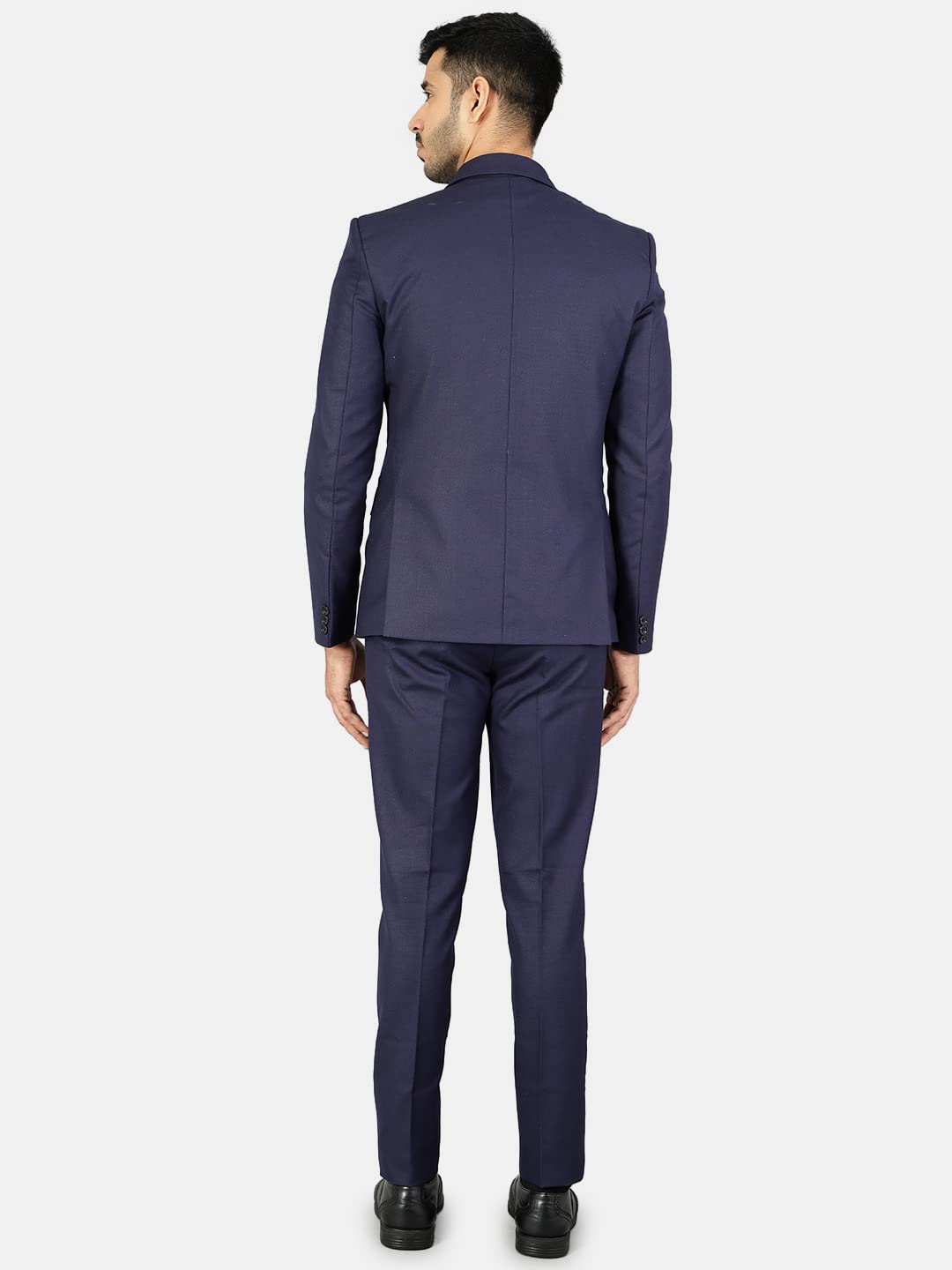 WINTAGE Mens Polyester Cotton Plain Blue Three Piece Suit : 38/ S 1