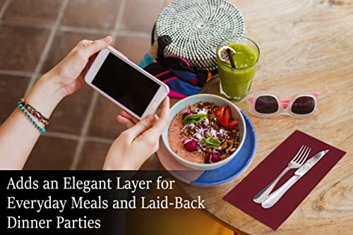 Ruvanti Cloth Napkins Set Of 12, 18X18 Inches Napkins Cloth Washable, Soft, Durable, Absorbent, Cotton Blend. Table Dinner Napkins Cloth For Hotel, Lunch, Restaurant, Weddings, Parties - Burgundy #TOP7