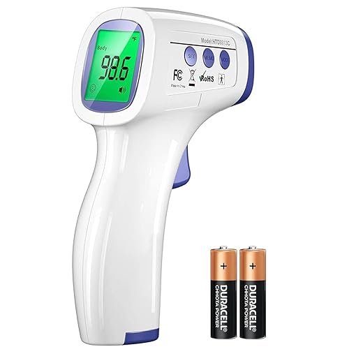 DR VAKU® Swadesi Non-Contact Infrared Digital Temperature Gun, Resolution Infrared Thermometer, Multi-Purpose, Wide Range, Non-Contact [With Free Battery] - White, Plastic, Pack of 1