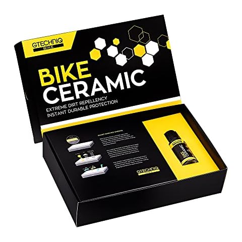 Gtechniq Bike Ceramic Coating - That Keeps Muck Off and Your Bike Cleaner with Nano-Tech Protection. Bike Accessories incl: Prep Spray, Ceramic Protector, Applicator + Buff Cloth Cover