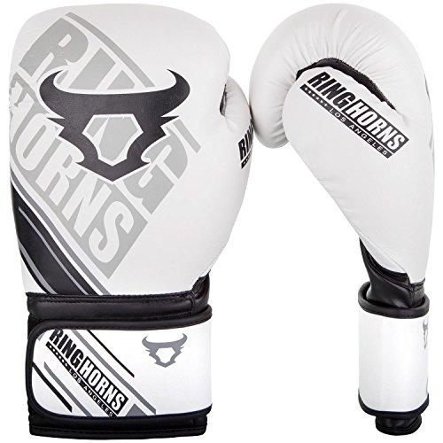 Ringhorns Nitro Guantes de Boxeo, Muay Thai, Kickboxing, Unisex Adulto, Blanco, 12oz