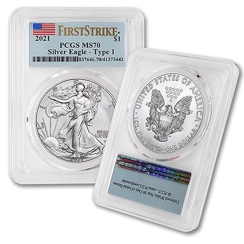 2021 T1 1 oz American Silver Eagle Coin MS-70 (Type 1 –...