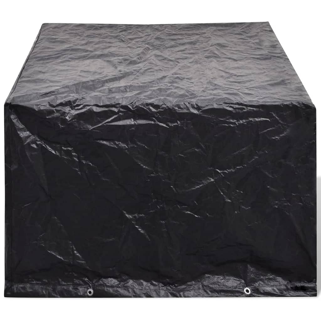 Juego de 2 fundas protectoras para muebles de jardín, 8 ojales de 180 x 140 cm, funda impermeable y resistente a los rayos UV, de polietileno resistente con cuerda de fijación