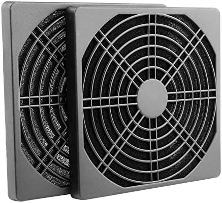 iYueMps 2pcs 120mm dust filter, PC fan dust filter, with fan cover,fan dust filter, 3 in 1 (2 fan grills and 1 dust filter) - Black (120 x 120mm)