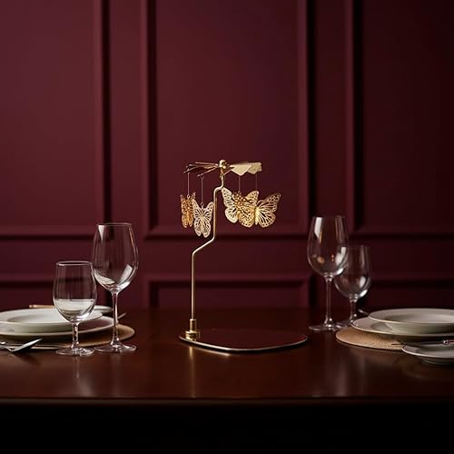 Miniatura 8 de Bandeja redonda triangular giratoria, vela perfumada, linterna giratoria romántica, soporte de vela giratorio para mesa creativa, portavelas