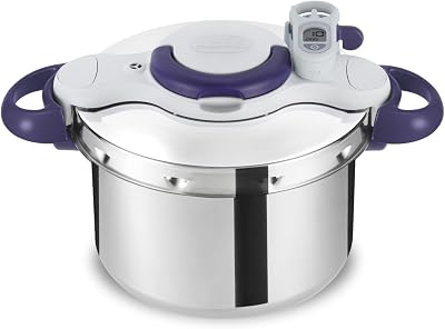 SEB - Cocotte-minute Clipsominut Perfect Autocuiseur itres Violet - 6 L | Cuisson rapide jusqu'à 2 fois plus vite - Ouvert...