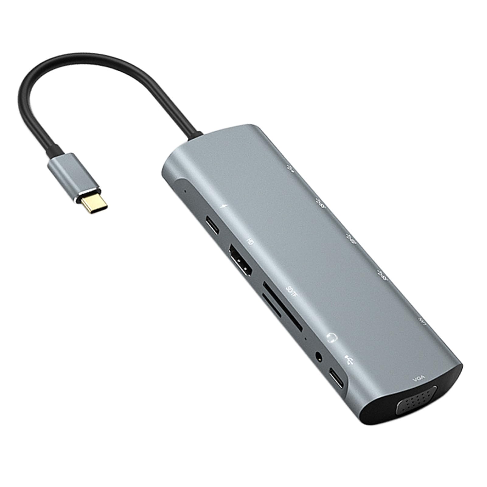 Fockety Docking Station USB C, 12 in 1 da Tipo C a PD HD VGA USB 3.0 * 3 Lettore di Schede USB 2.0 RJ45 Cuffie Doppio Monitor Display Triplo Hub USB C Docking Station per Laptop
