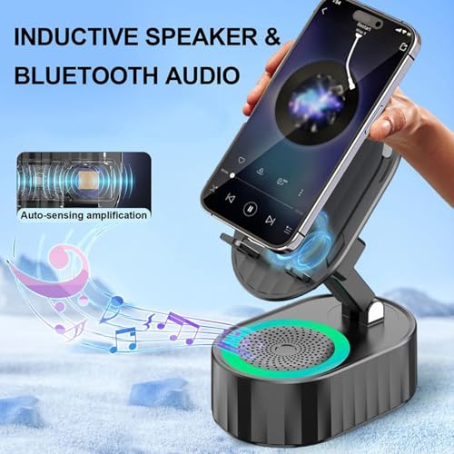 Support de téléphone CHENRI avec haut-parleur Bluetooth pliable et batterie externe intégrée