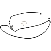 16" Handlebars Extension Front Brake Line for Harley 1996-2013 Touring Road King/Road Glide/Street Glide/Electra Glide NO ABS Models, Stainless Steel Braided Brake Cable, Black