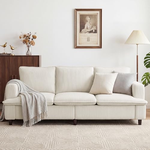 GRUSIGN 3 Seater Couch, 83' Comfy Corduroy Sofa with Deep Seat, Modern Sofa Couch for Living Room,...