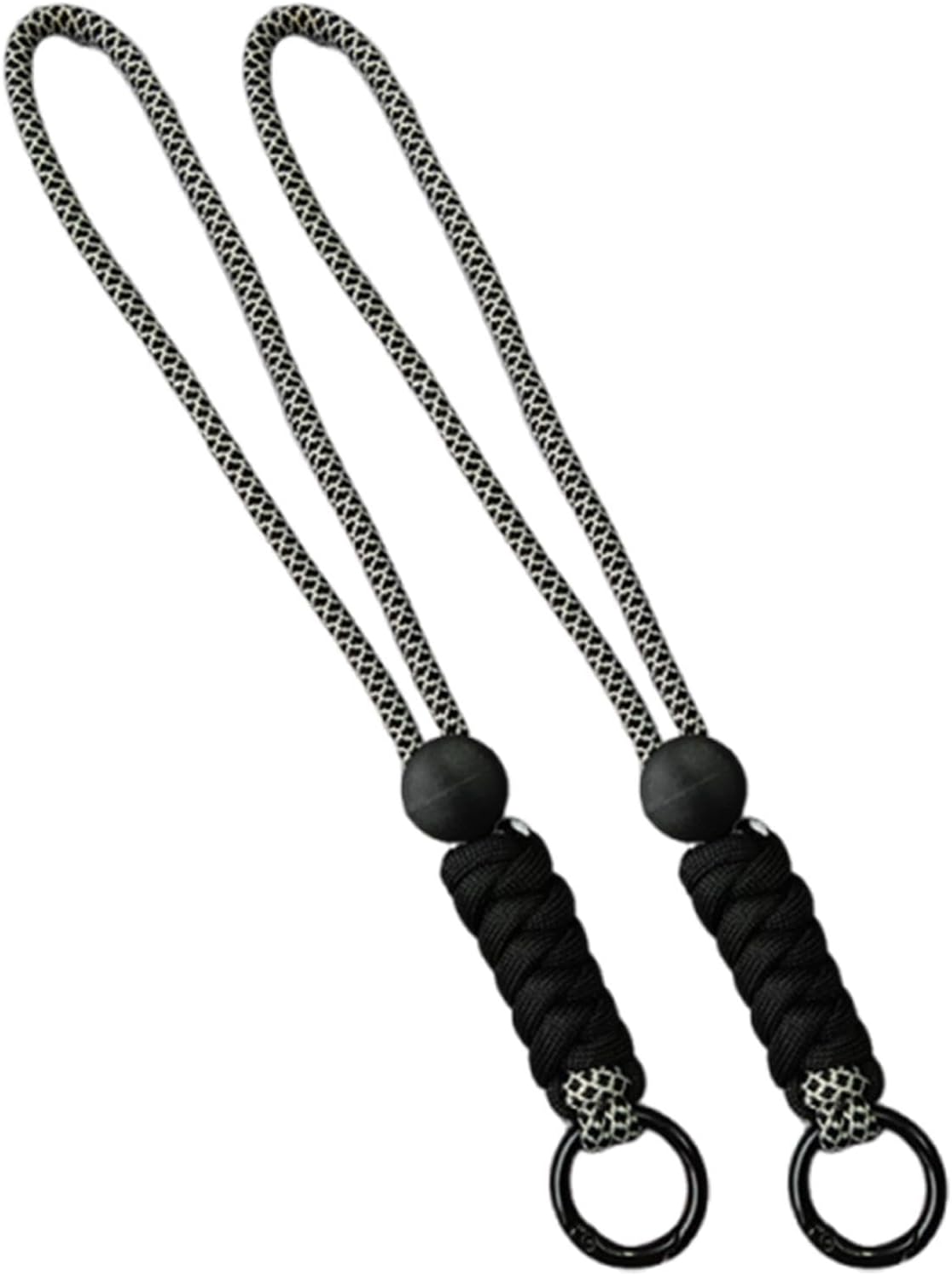 2Pcs Ski Gloves Wrist Straps for Camera Key Leash Elastic Cord Phone Lanyard Black White|Sporting Goods|Winter Sports|Accessories|Other Winter Sport Accessories