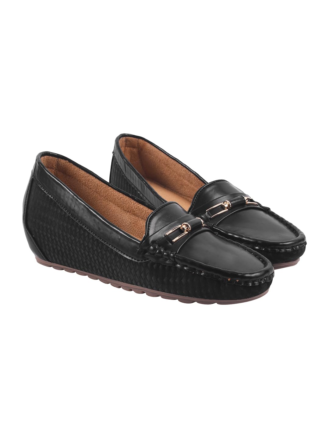 Women’s Loafers – Comfortable Slip-On Flat Shoes with Cushioned Insole & Gold Buckle | Stylish Casual & Office Footwear for Everyday-image-0