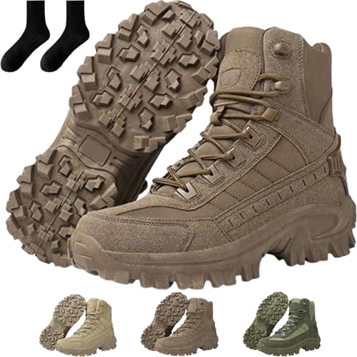 Mens Orthopedic Support Anti-Puncture Work Boots, Lightweight Anti-Sprain Hiking Boots, Waterproof Shock Absorption (Brown, M, Adult, Men, 12, Numeric, US Footwear Size System, Medium)