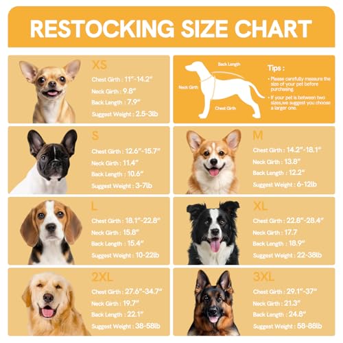 Image of SAWMONG Recovery Suit for Dogs After Surgery Professional, Dog Spay Surgical Suit for Female Dogs, Dog Onesie Bodysuit for Surgery Male Substitute E-Collar Cone, Lemon Yellow, X-Small